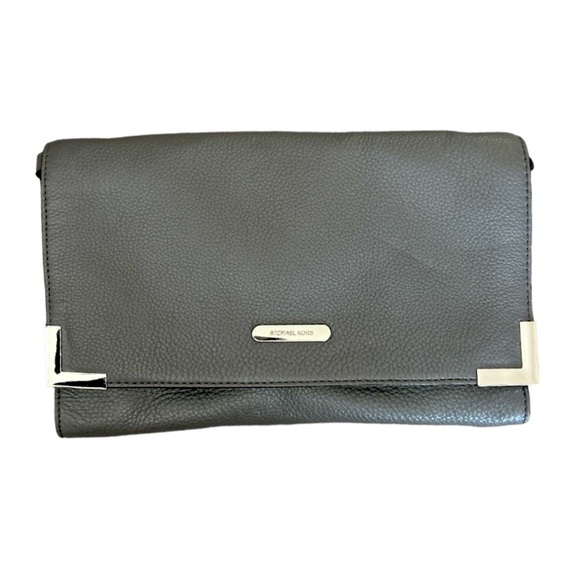 Michael Kors Handbags - NWOT, Michael Kors Classic Leather Clutch Shoulder Bag, Gray